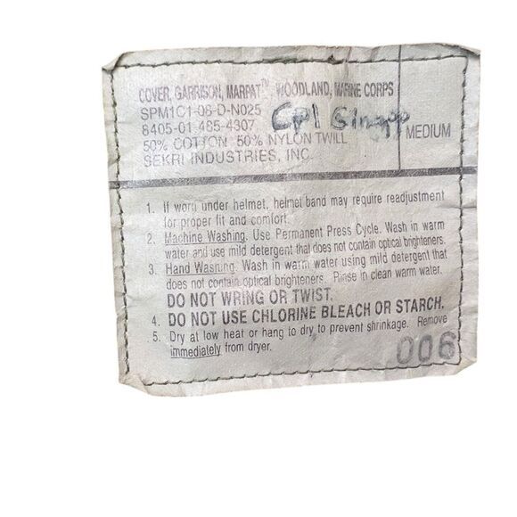 Original medium Military US Marine Corps Issue Cover Hat - Picture 7 of 7